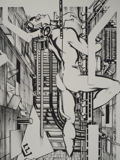 Francisco MELO : Nu futuriste - Lithographie originale signée