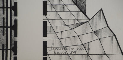 Francisco MELO : Nu futuriste - Lithographie originale signée