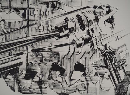 Francisco MELO : Composition futuriste - Lithographie originale signée