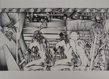 Francisco MELO : Guerriers futuristes - Lithographie originale signée