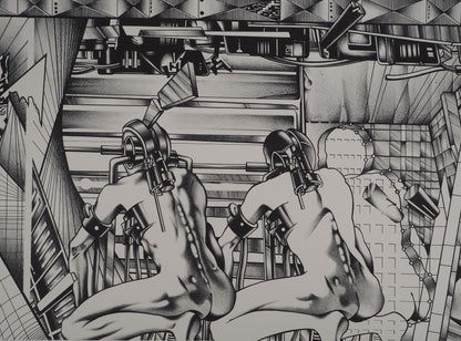 Francisco MELO : Guerriers futuristes - Lithographie originale signée
