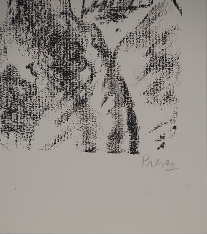 Leopoldo PRESAS : Jeune femme sur le sofa - Lithographie originale signée