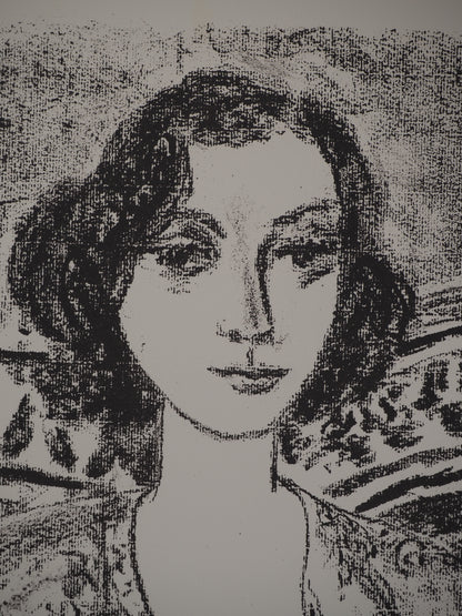 Leopoldo PRESAS : Jeune femme sur le sofa - Lithographie originale signée