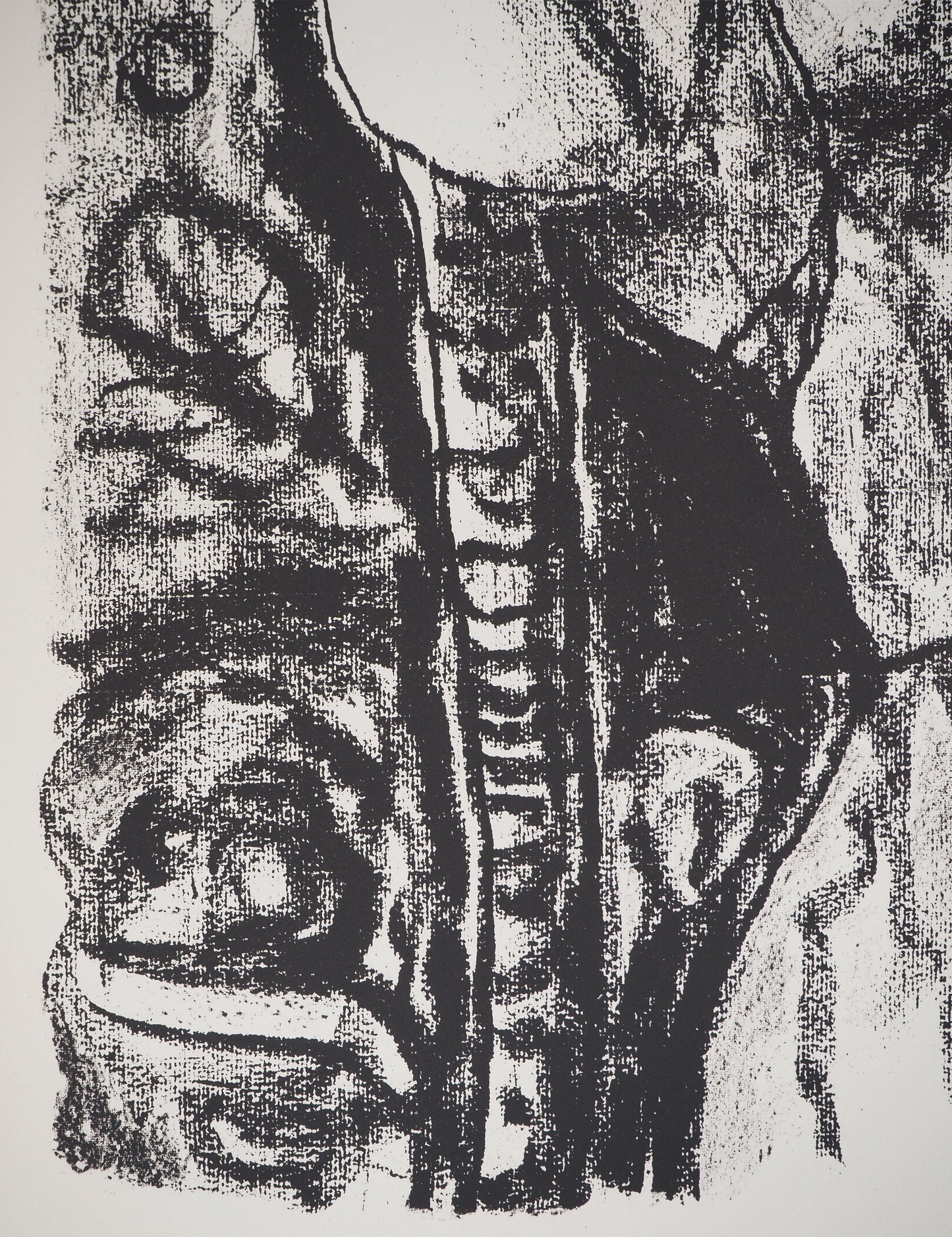 Leopoldo PRESAS : Jeune femme au chapeau de paille - Lithographie originale signée