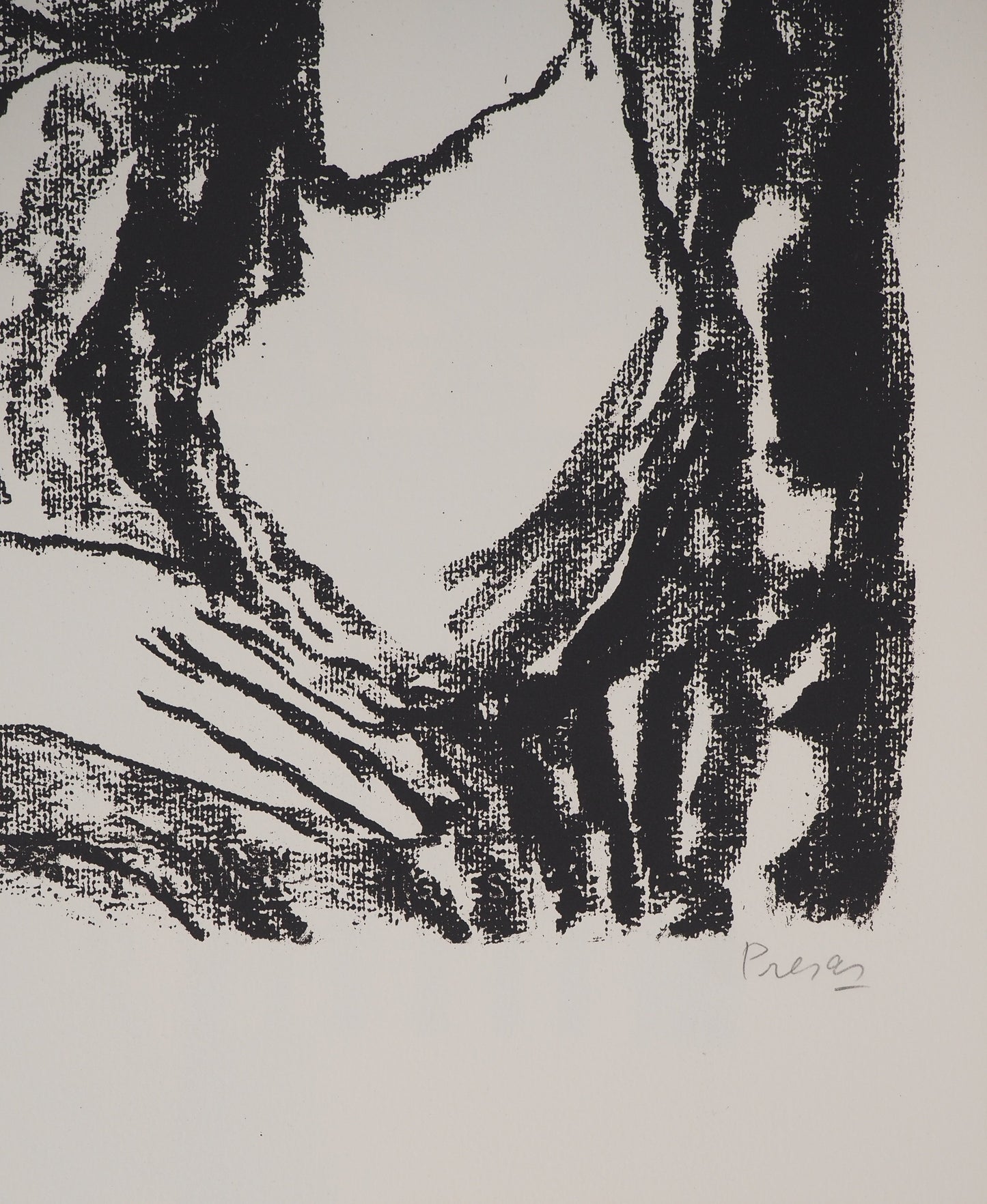 Leopoldo PRESAS : Jeune femme au collier de perles - Lithographie originale signée