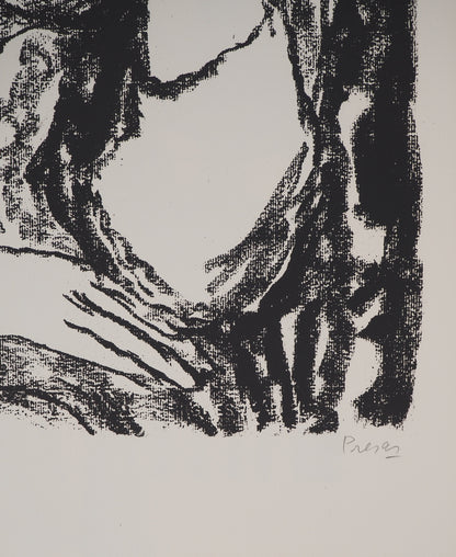 Leopoldo PRESAS : Jeune femme au collier de perles - Lithographie originale signée
