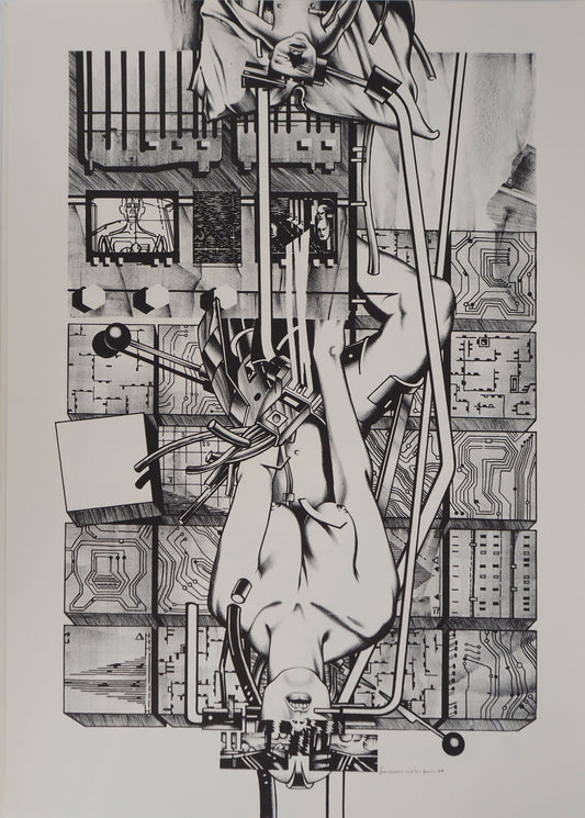 Francisco MELO : Nu féminin futuriste - Lithographie originale signée