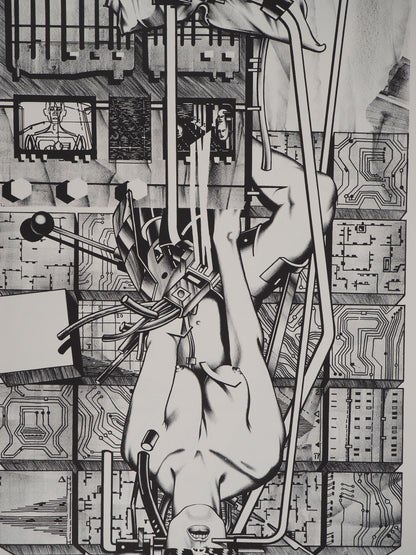 Francisco MELO : Nu féminin futuriste - Lithographie originale signée