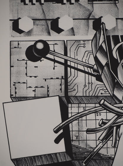 Francisco MELO : Nu féminin futuriste - Lithographie originale signée