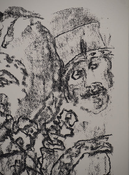 Leopoldo PRESAS : Jeune femme pensive - Lithographie originale signée