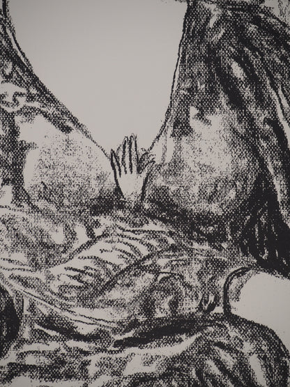 Leopoldo PRESAS : Jeune femme pensive - Lithographie originale signée