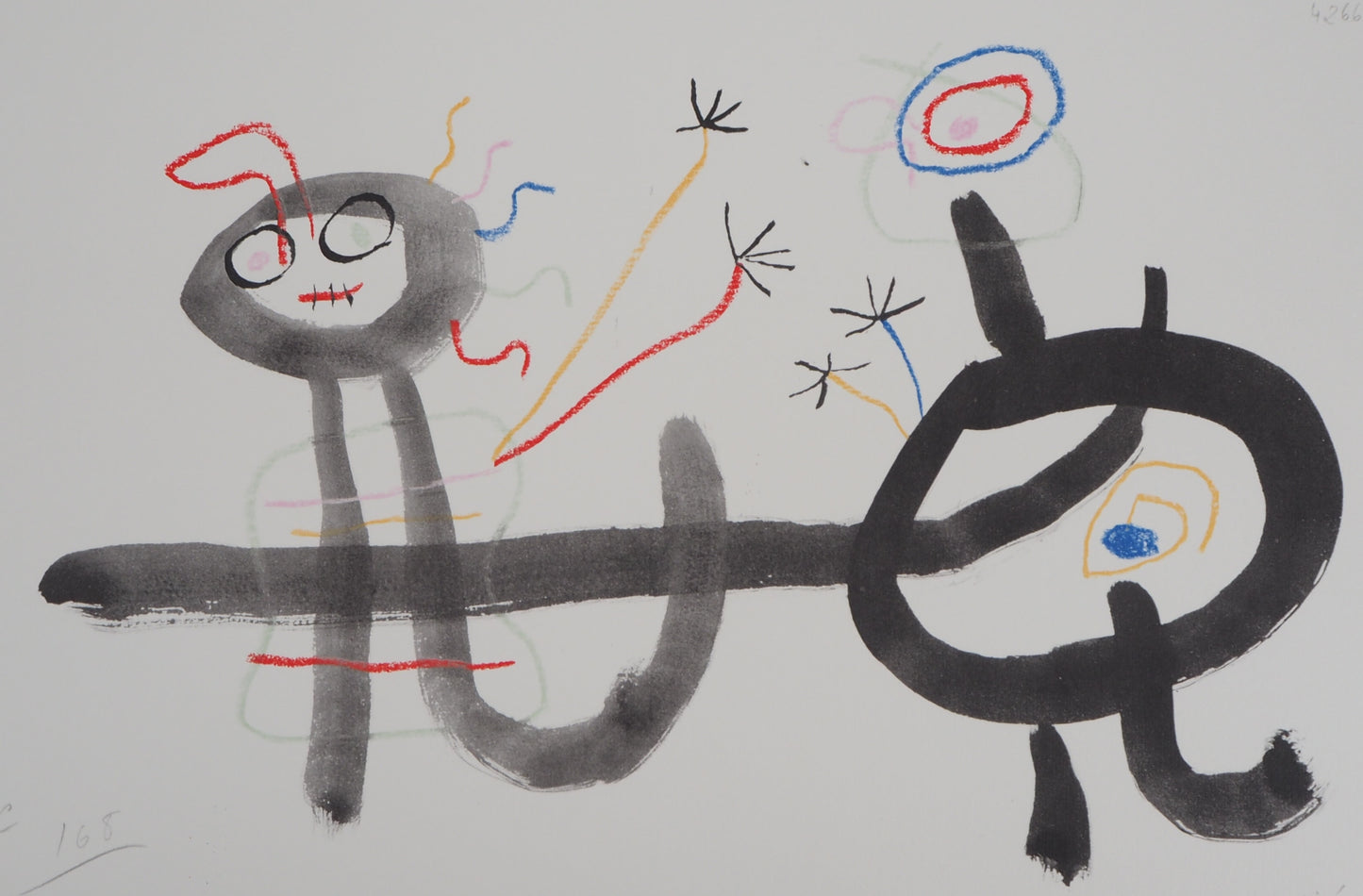 Joan MIRO : Les amoureux - Lithographie signée