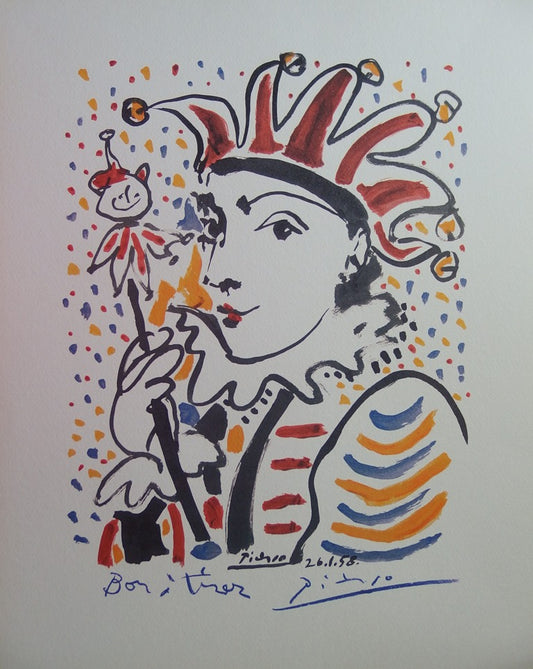 Pablo PICASSO : Carnaval, Le Fou - Lithographie signée