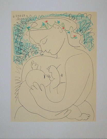 Pablo PICASSO : Maternité - Lithographie signée