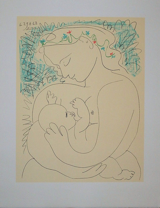 Pablo PICASSO : Maternité - Lithographie signée