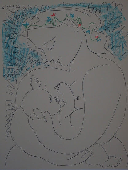 Pablo PICASSO : Maternité - Lithographie signée