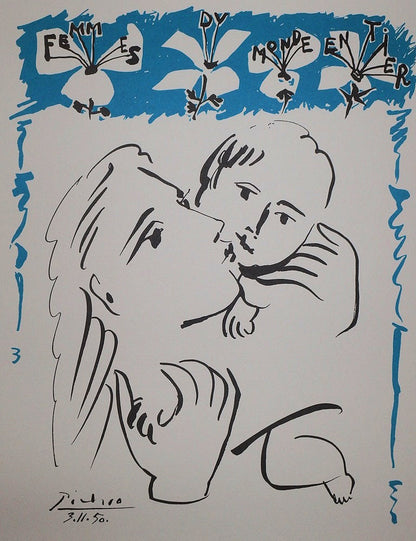 Pablo PICASSO : Amour maternel - Lithographie signée