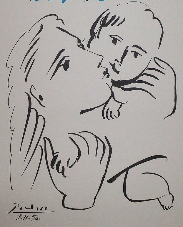 Pablo PICASSO : Amour maternel - Lithographie signée