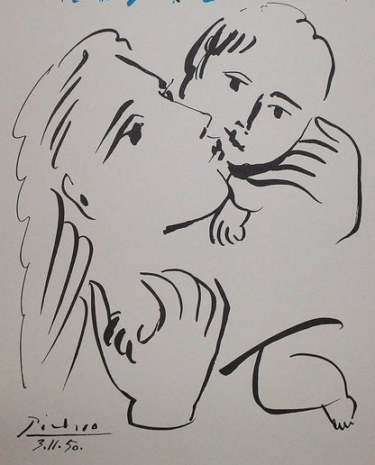 Pablo PICASSO : Amour maternel - Lithographie signée
