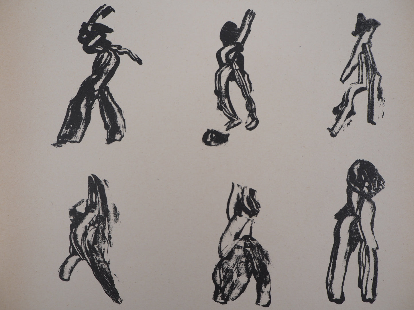 Henri MICHAUX : Lettrisme 10 figures - Lithographie originale