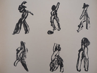 Henri MICHAUX : Lettrisme 10 figures - Lithographie originale