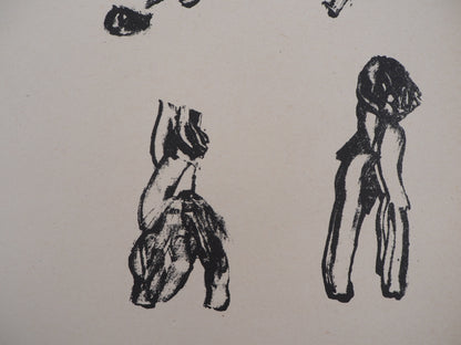 Henri MICHAUX : Lettrisme 10 figures - Lithographie originale