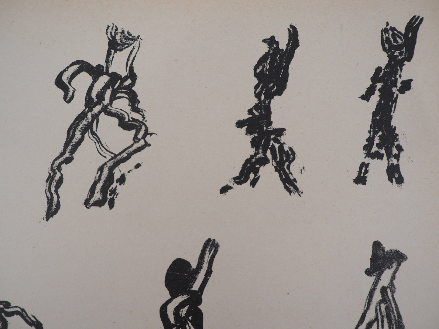 Henri MICHAUX : Lettrisme 10 figures - Lithographie originale