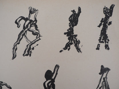Henri MICHAUX : Lettrisme 10 figures - Lithographie originale