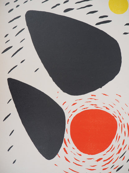 Joan MIRO : Poésie de l'espace : Formes en mouvement - Lithographie originale