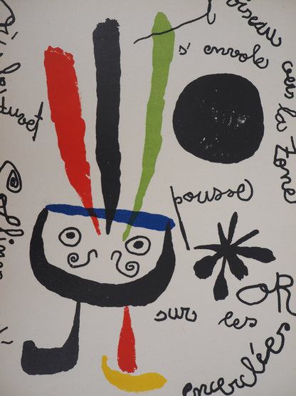 Joan MIRO : L’oiseau surréaliste - Lithographie originale