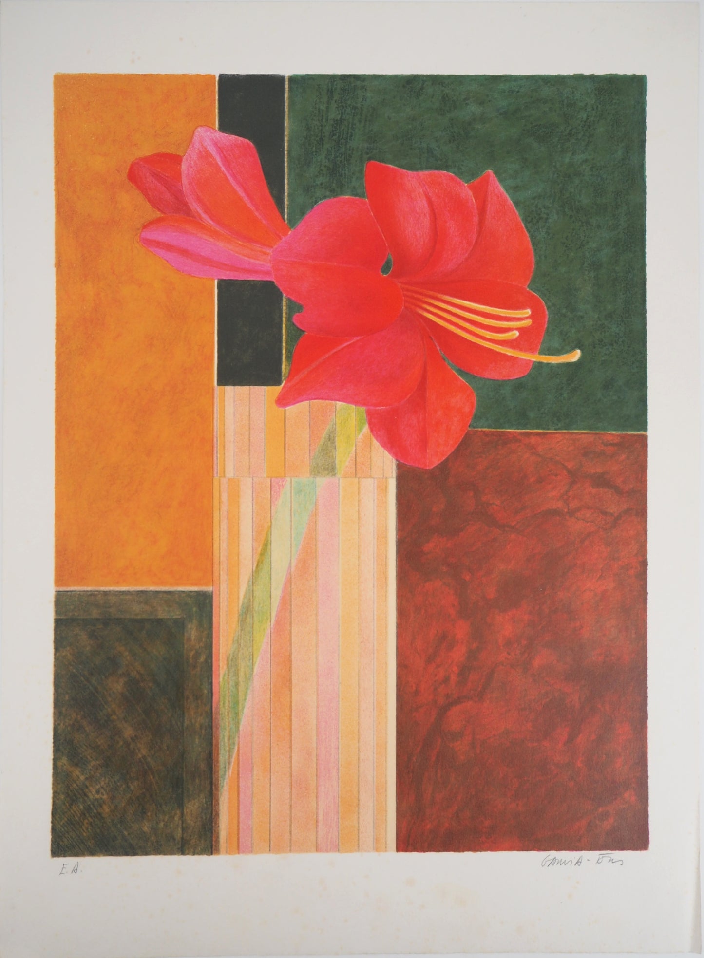 Pierre GARCIA FONS : Amaryllis - Lithographie originale signée