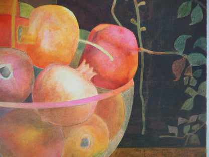 Pierre GARCIA FONS : Grenades dans un bol - Lithographie originale signée et dédicacée