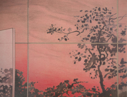 Pierre GARCIA FONS : Cerises devant la fenêtre ouverte - Lithographie originale signée et dédicacée