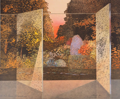 Pierre GARCIA FONS : Vue de la fenêtre - Lithographie originale signée et dédicacée