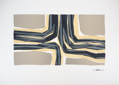 Raoul UBAC : Composition en beige - Lithographie signée