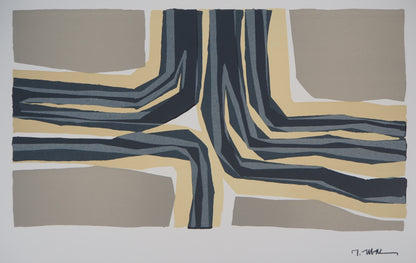 Raoul UBAC : Composition en beige - Lithographie signée