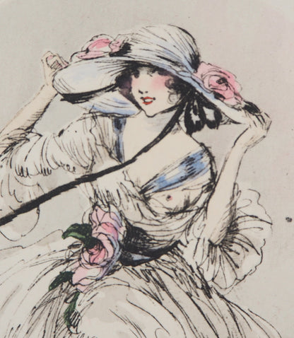 Louis ICART : Jeune femme au chapeau - Gravure originale signée