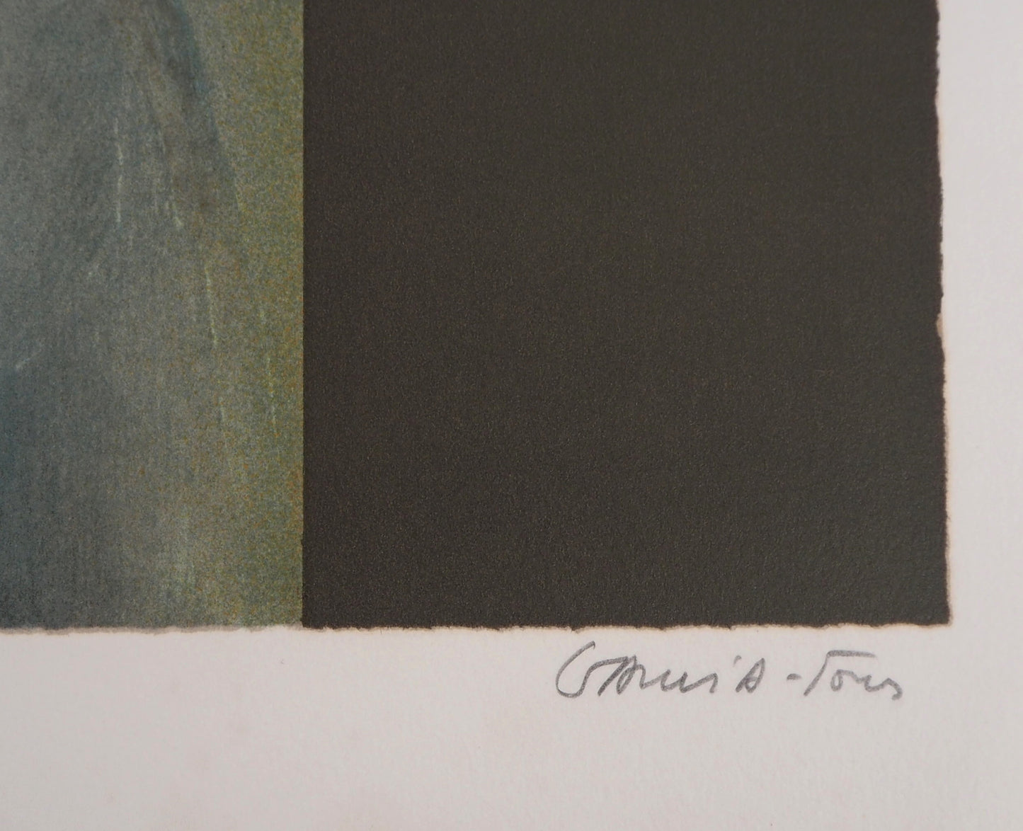 Pierre GARCIA FONS : Femme de profil à la rose - Lithographie originale signée et dédicacée