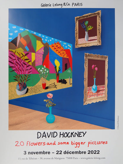 David HOCKNEY : 20 Flowers and Some Bigger Pictures - Affiche originale en couleurs