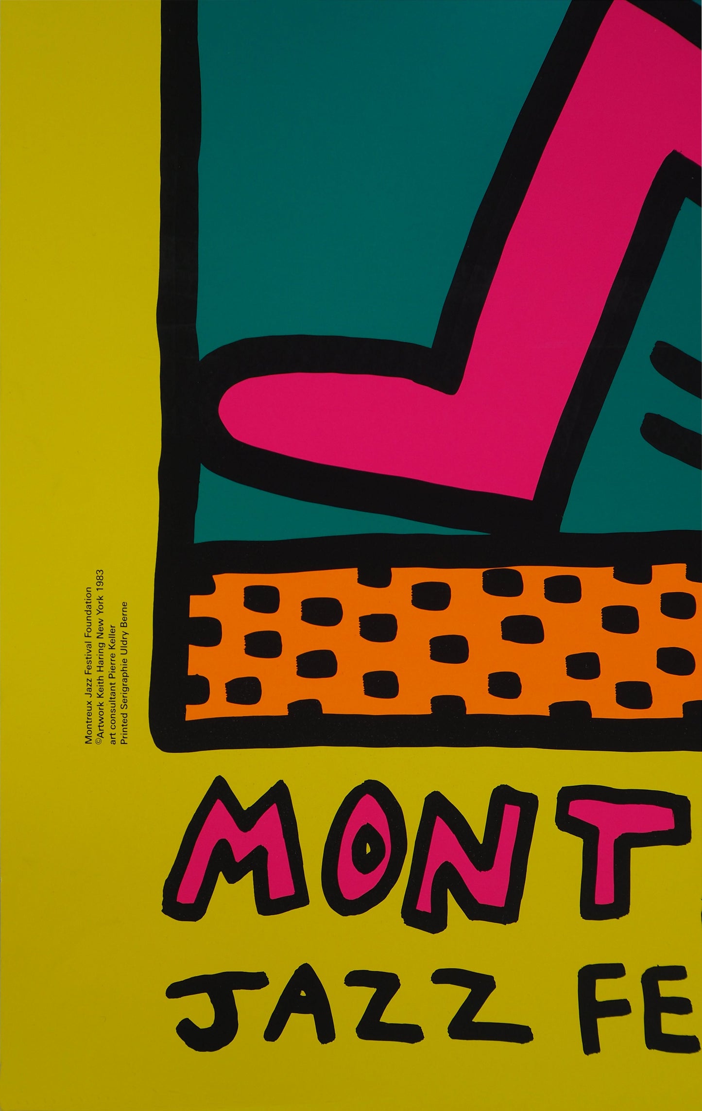 Keith HARING : Swing Yellow - Montreux Jazz Festival - Sérigraphie originale signée