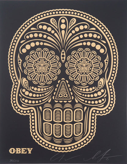 Shepard FAIREY (OBEY) et Ernesto YERENA : Day of the dead Calavera - Letterpress originales signées
