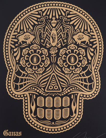 Shepard FAIREY (OBEY) et Ernesto YERENA : Day of the dead Calavera - Letterpress originales signées
