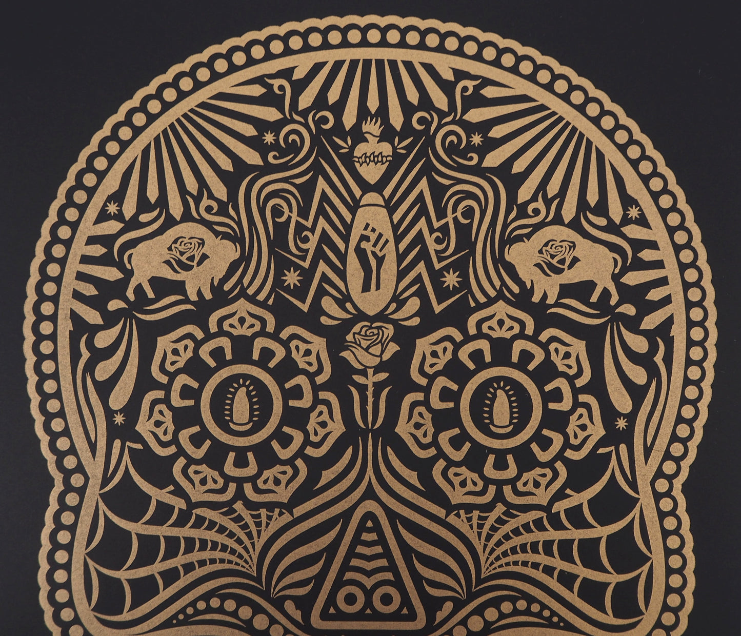 Shepard FAIREY (OBEY) et Ernesto YERENA : Day of the dead Calavera - Letterpress originales signées