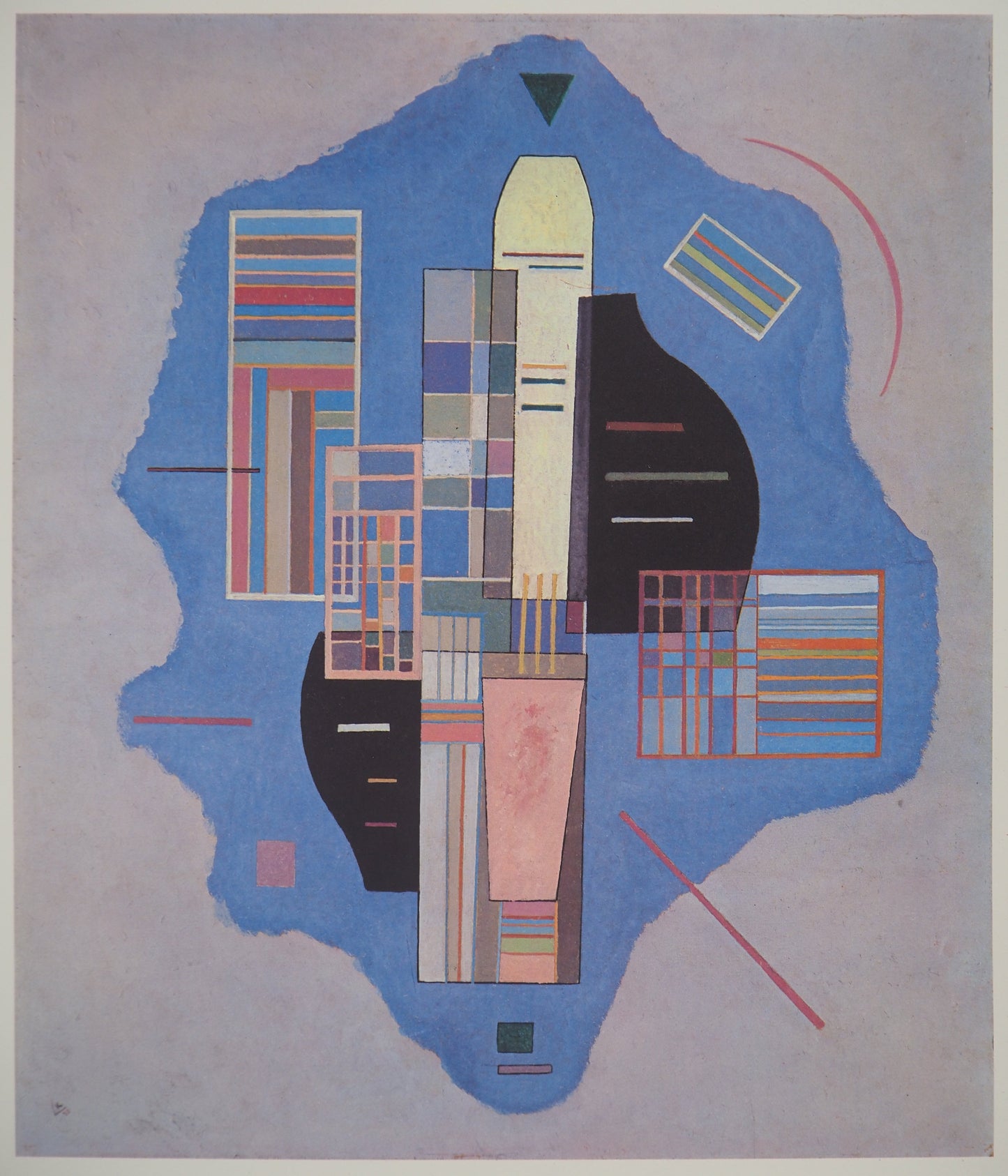 Vassily KANDINSKY : Guitare surréaliste - Héliogravure en couleurs signée