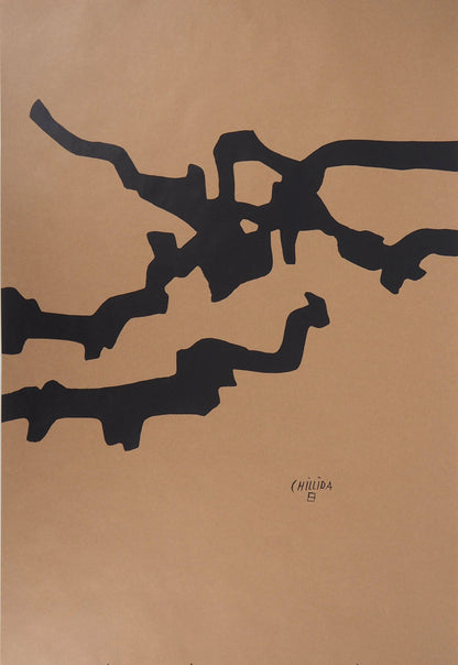 Eduardo CHILLIDA : Abstraction en noir - Affiche originale signée