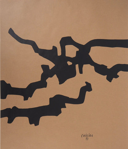 Eduardo CHILLIDA : Abstraction en noir - Affiche originale signée