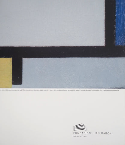 Piet MONDRIAN : Composition en jaune et rouge - Affiche originale signée