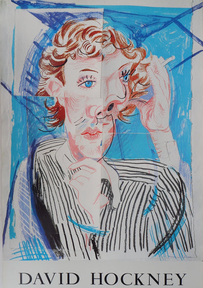 David HOCKNEY : Portrait cubiste, Vogue - Affiche originale en couleurs