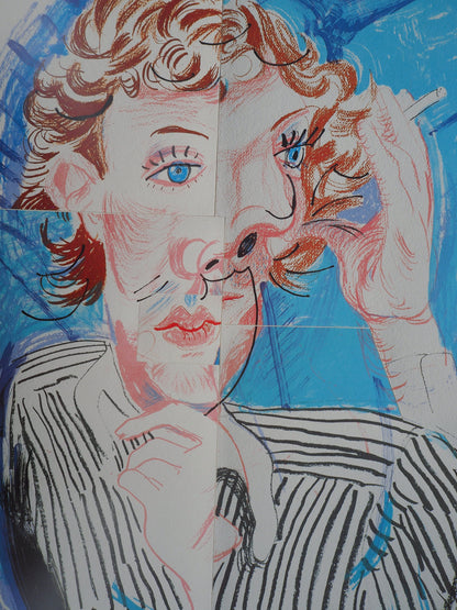 David HOCKNEY : Portrait cubiste, Vogue - Affiche originale en couleurs