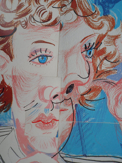 David HOCKNEY : Portrait cubiste, Vogue - Affiche originale en couleurs